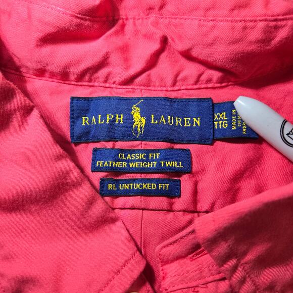 Ralph Lauren Untucked‎ Classic Fit Feather Weight Twill Short Sleeve Shirt XXL - Picture 4 of 5